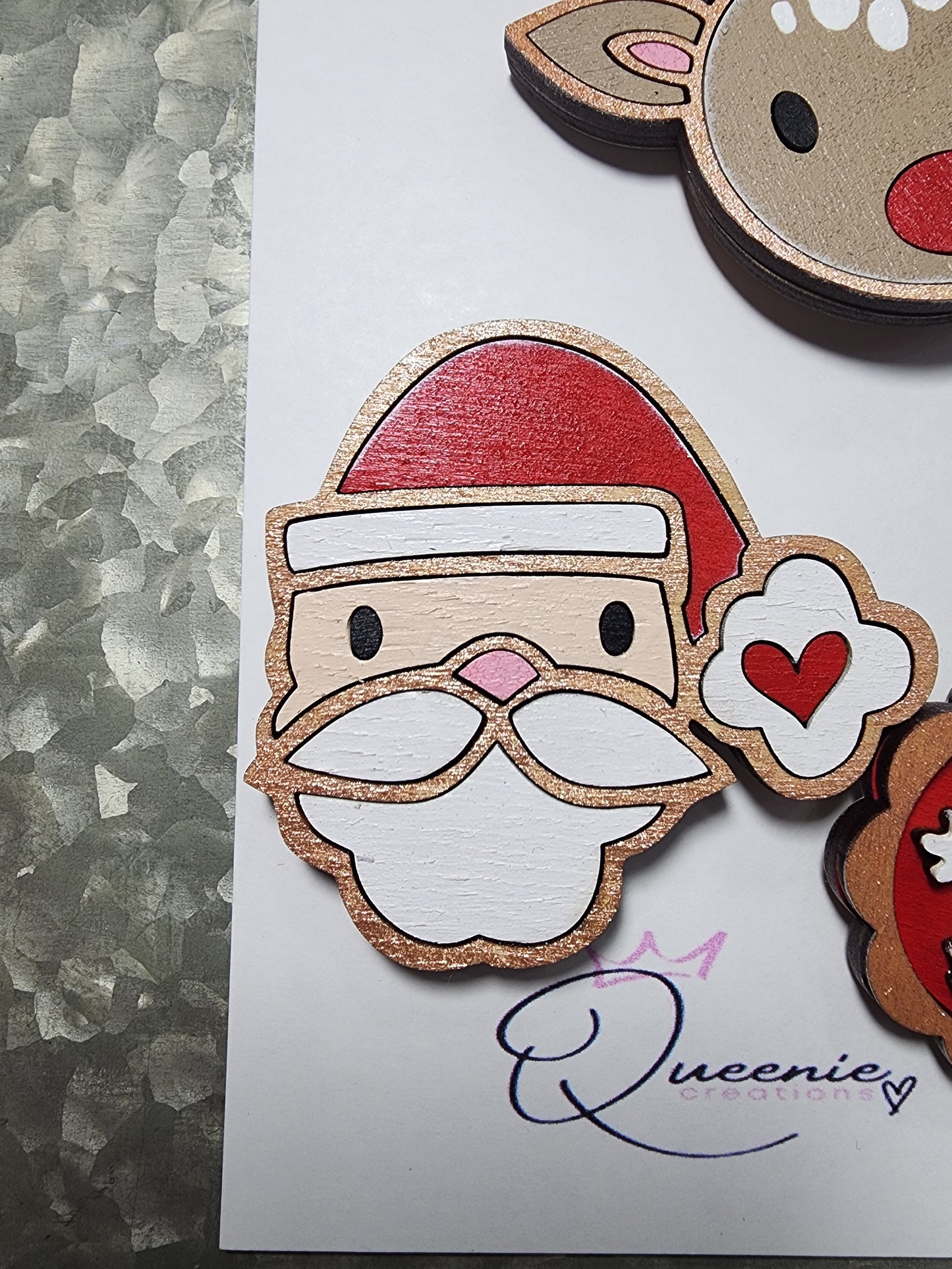 Rudolph & Santa . Magnet Set