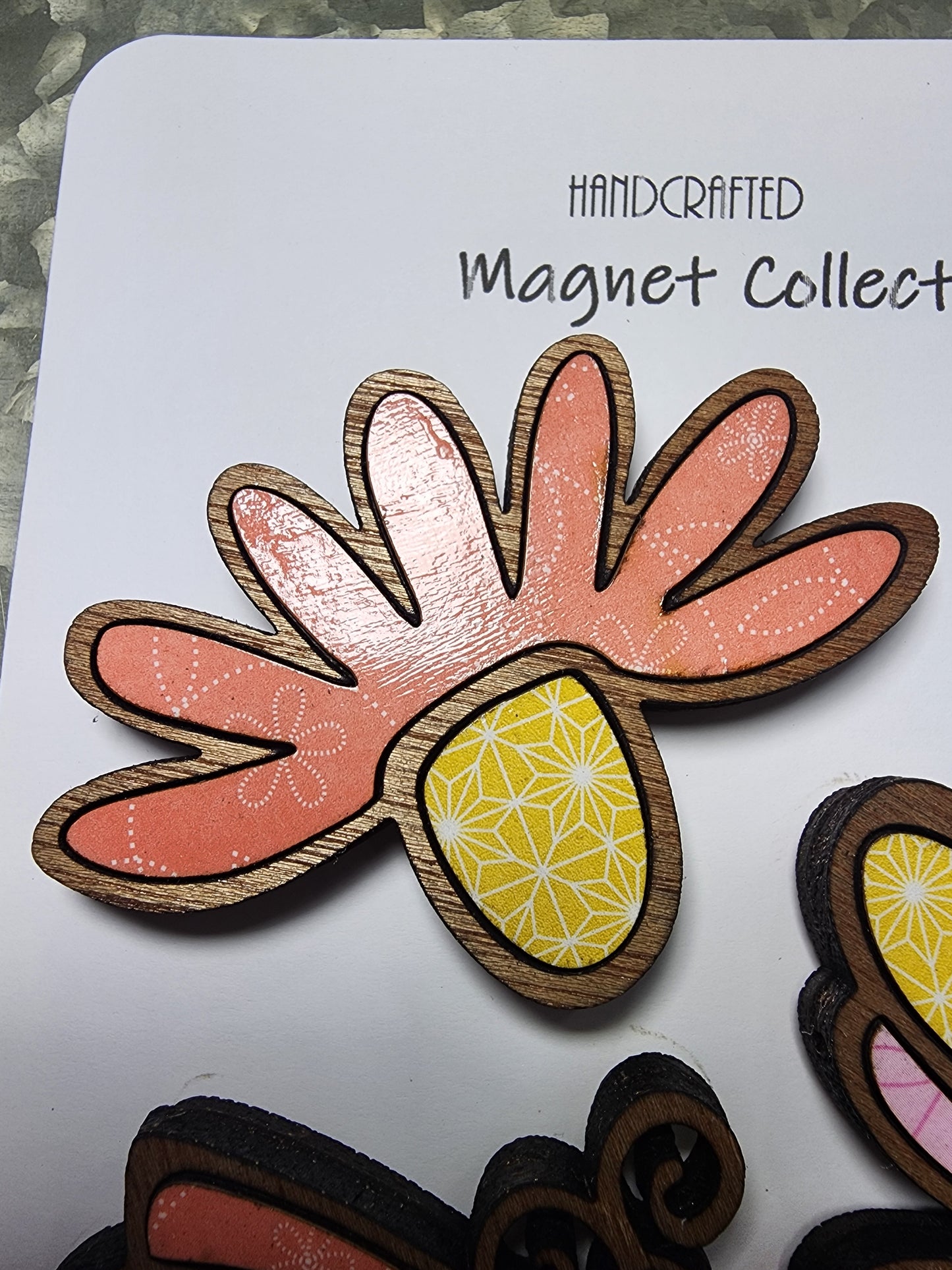 Flower & Butterfly . Magnet Set