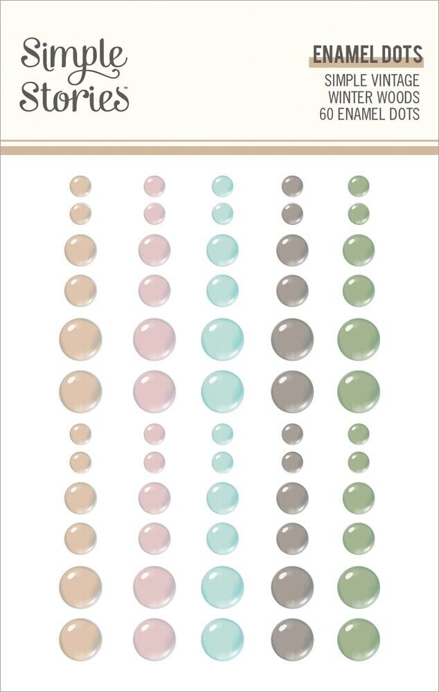 Simple Vintage Winter Woods . Enamel dots