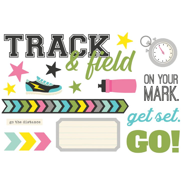 Simple Pages Page Pieces . Track & Field – Custom Scrapbook Design