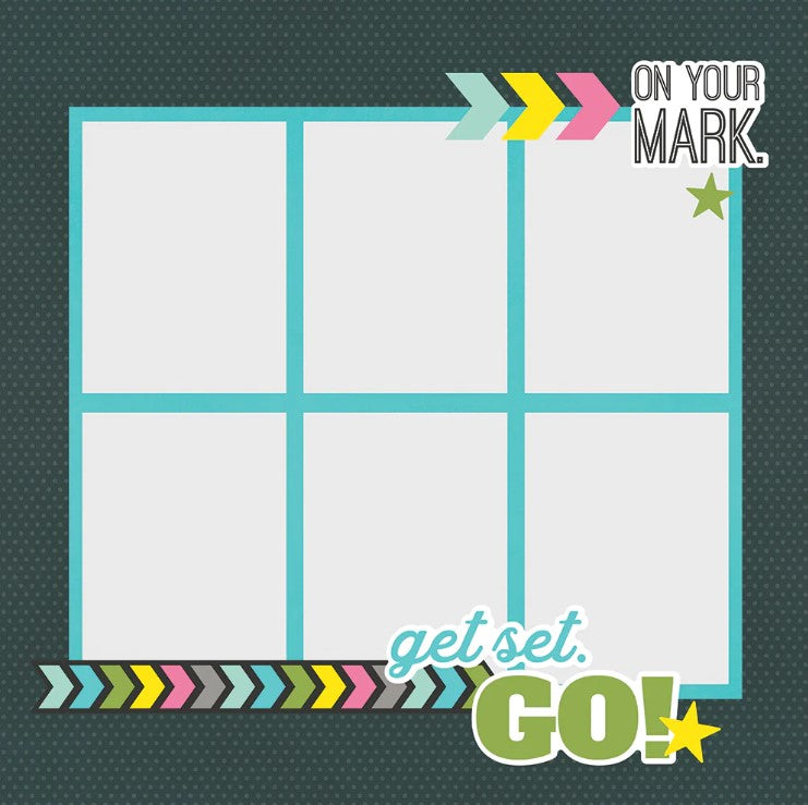 Simple Pages Page Pieces . Track & Field – Custom Scrapbook Design