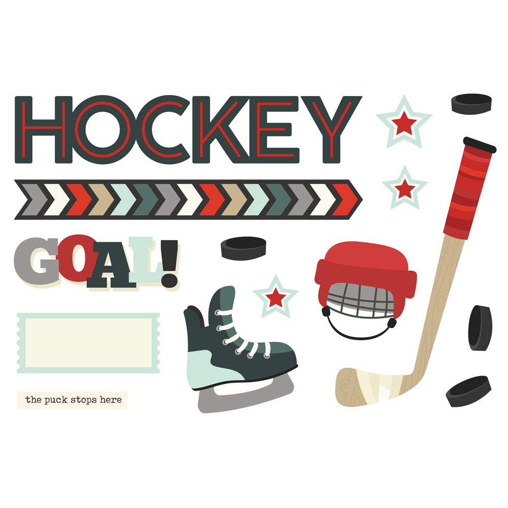 Sports Simple Set . Hockey Page Pieces