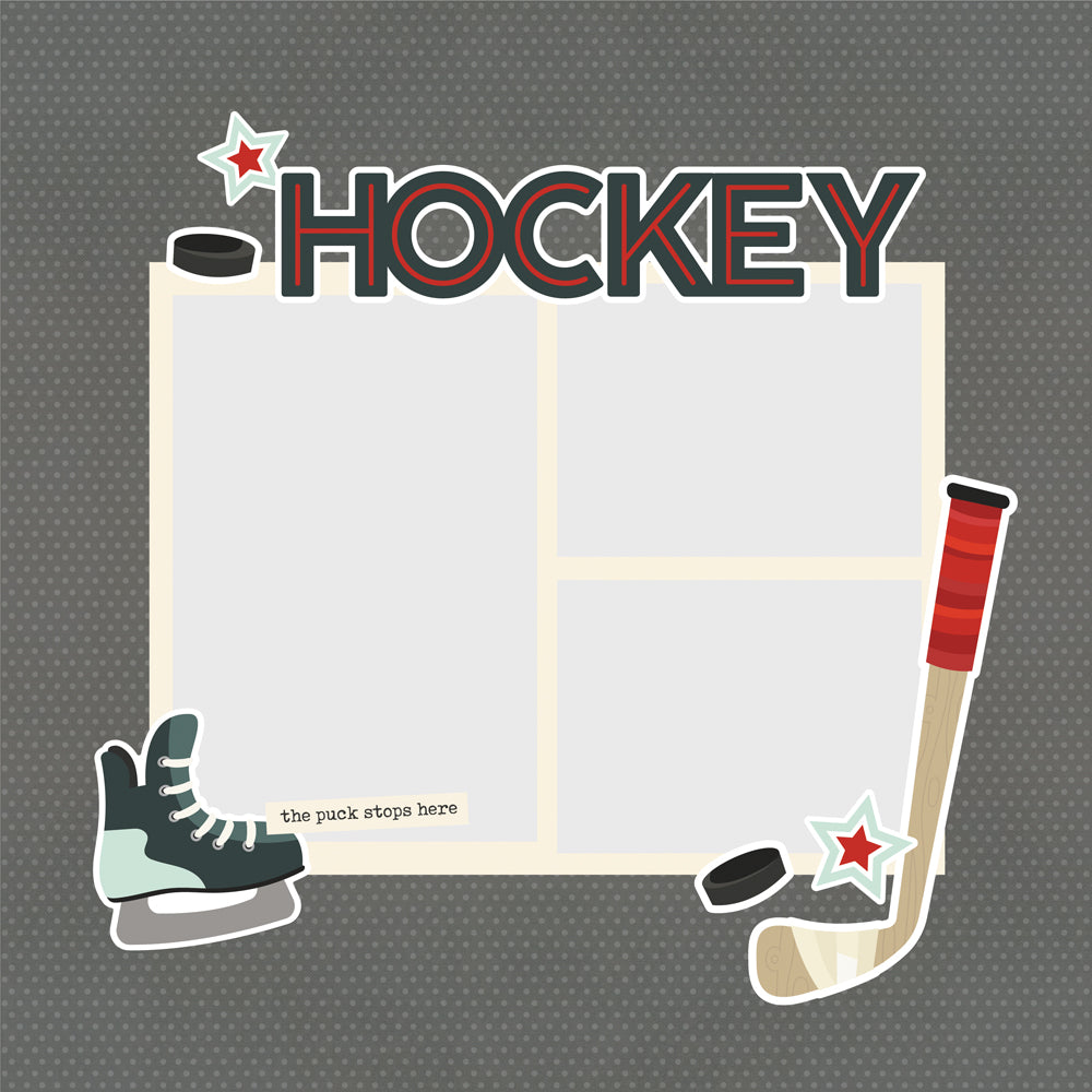 Sports Simple Set . Hockey Page Pieces