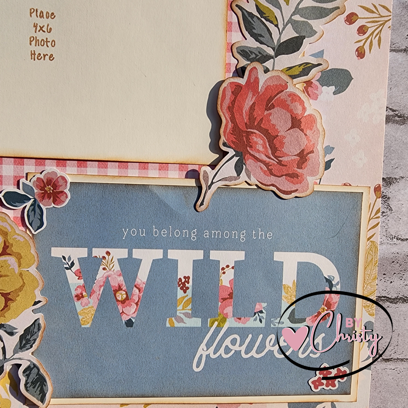 Custom . Among The Wildflowers Single Page 12 x 12 Scrapbook Layout