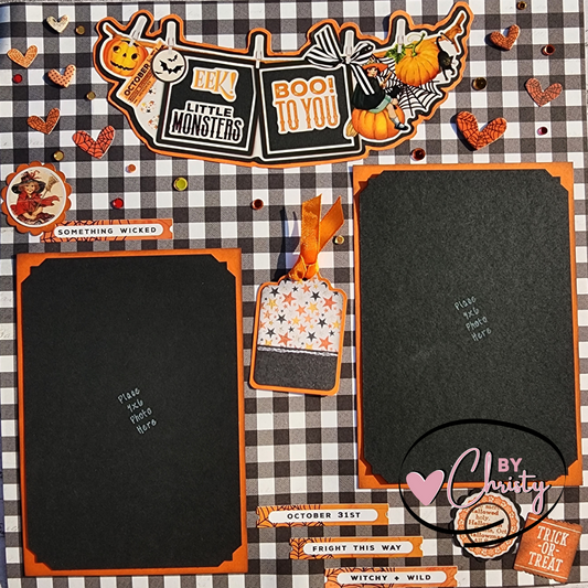 Custom . Something Wicked Single Page Scrapbook Layout