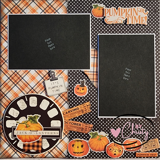 Custom . Pumpkin Time Single Page Scrapbook Layout