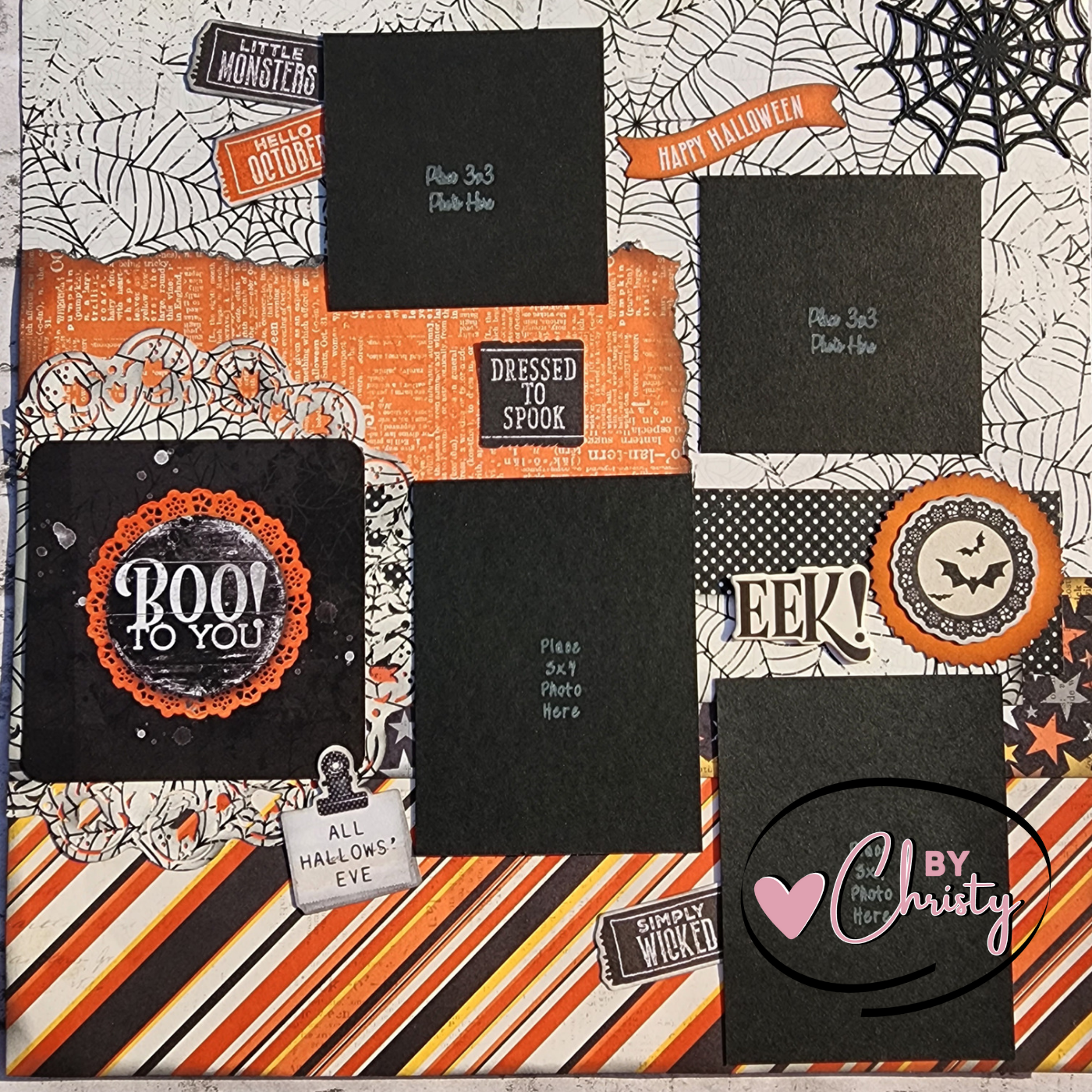 Custom . Boo To You Single Page 12 x 12 Scrapbook Layout