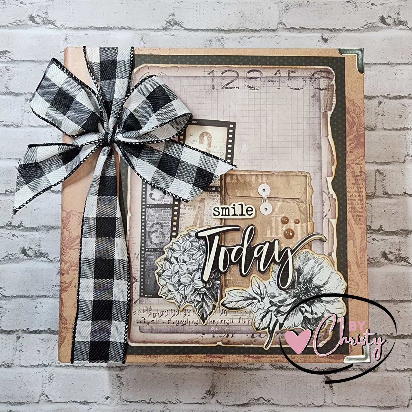 Custom . Vintage Essentials Scrapbook Binder-Today