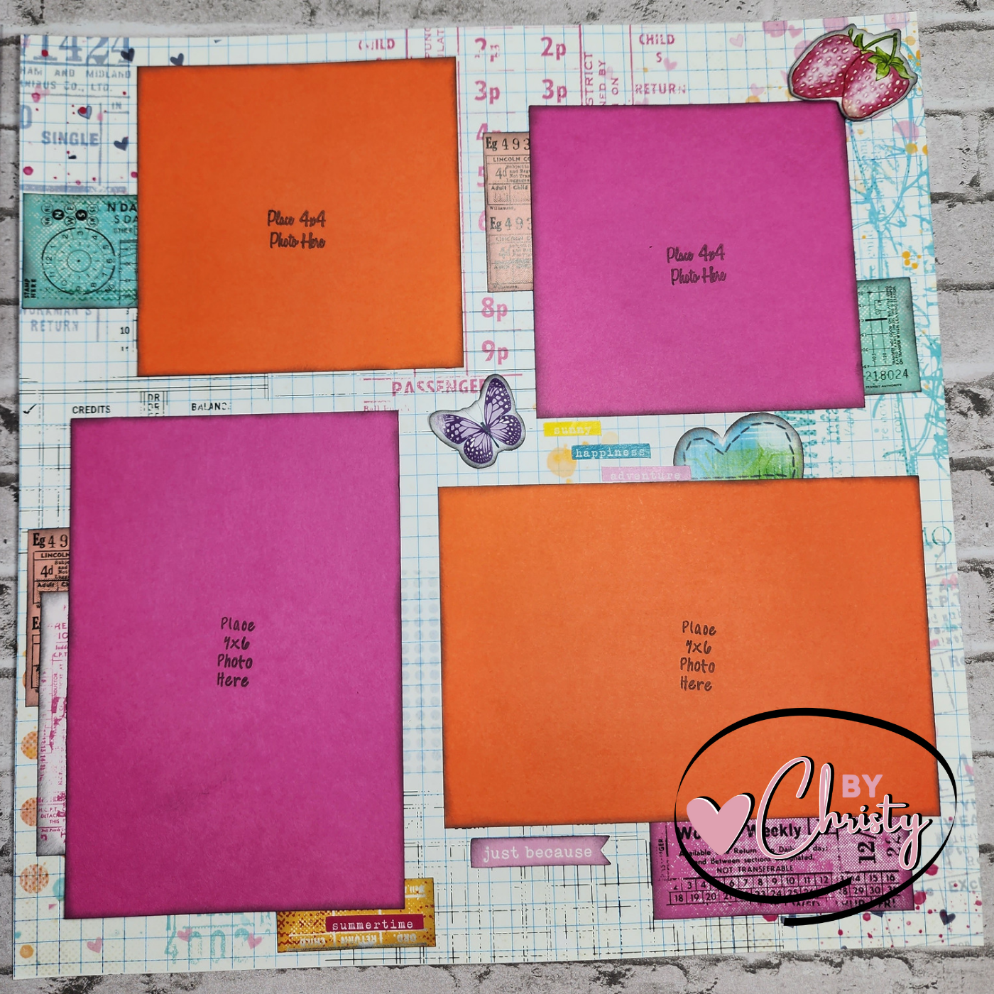 Custom . Keep Smiling 2 Page 12x12 Scrapbook Layout