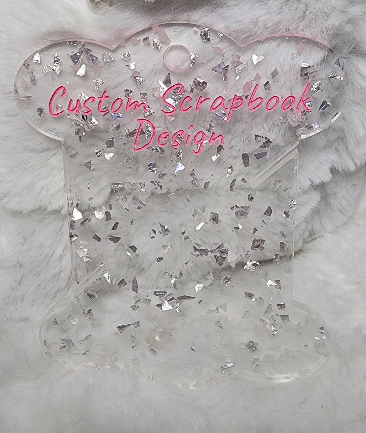 Clear Ribbon Design Acrylic Clear Sparkle . Ribbon Keeper – Custom Scrapbook Design