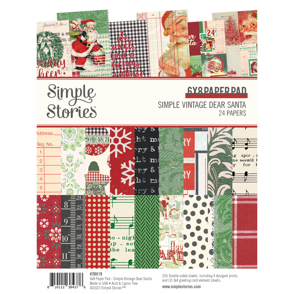 Simple Vintage Dear Santa . 6x8 Paper Pad