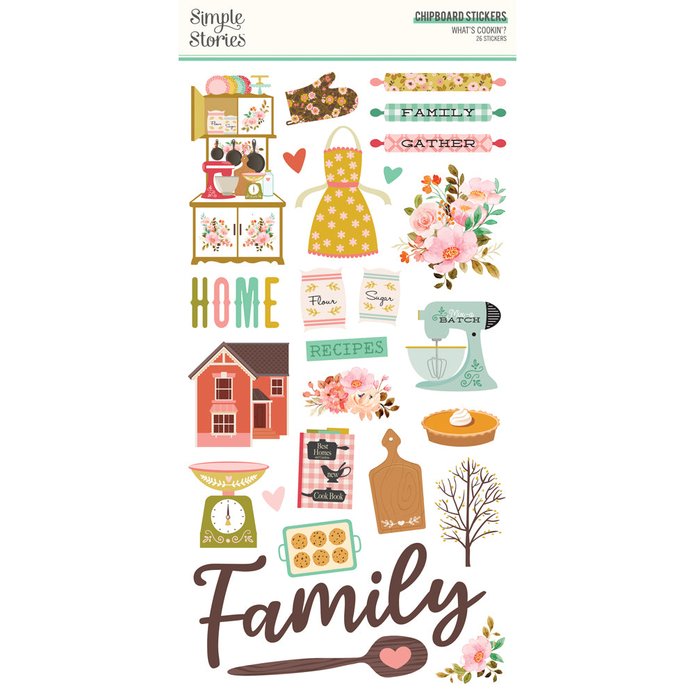 Ketch Board Sticker What's Cooking . Chipbboard Stickers โ Custom Scrapbook Design