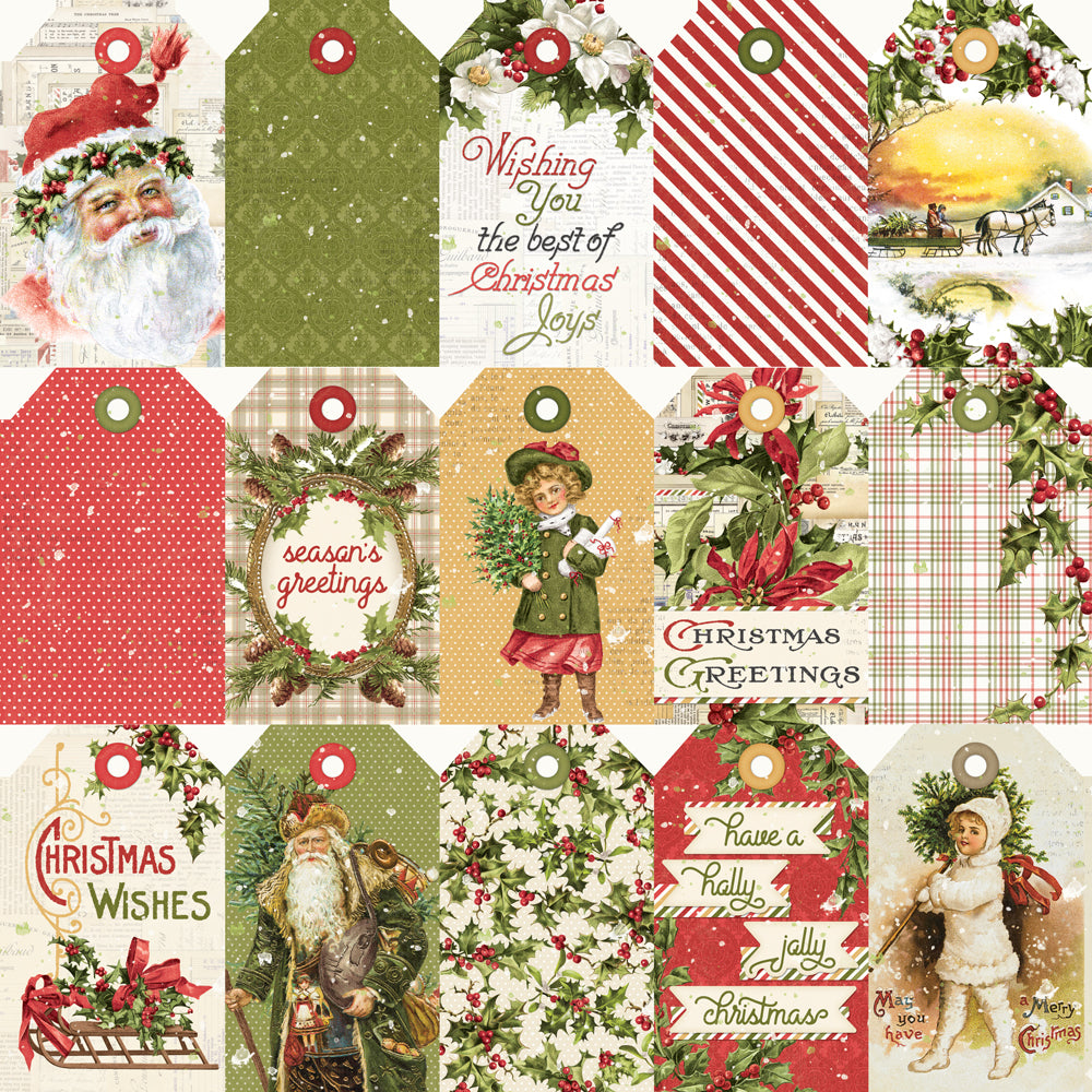 Yuletide Tag Simple Vintage Yuletide . Tag Elements – Custom Scrapbook Design