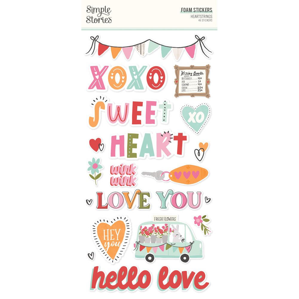 Heartstrings . Foam Stickers