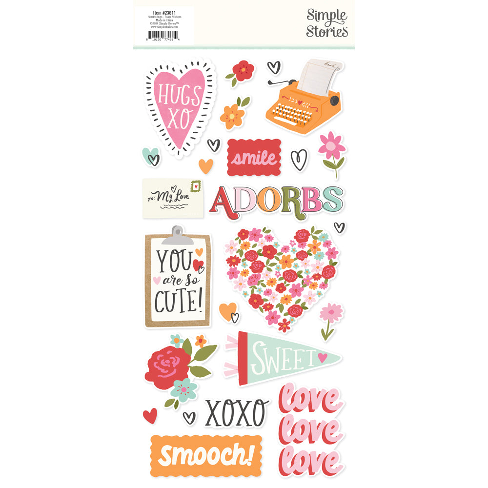 Heartstrings . Foam Stickers