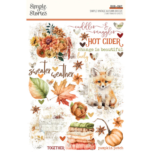 Pre-Order Simple Vintage Autumn Breeze . Rub Ons