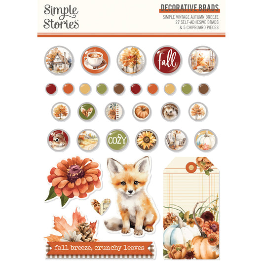 Pre-Order Simple Vintage Autumn Breeze . Decorative Brads