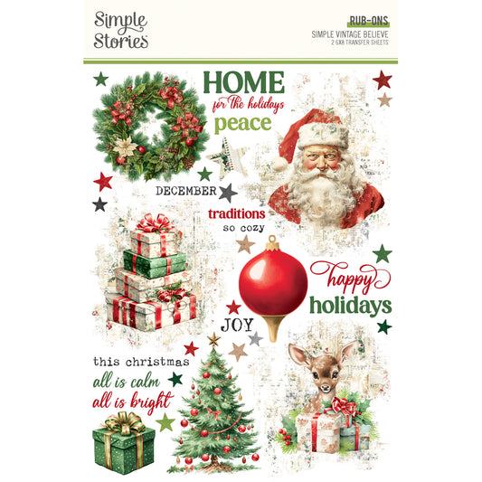 Pre-Order Simple Vintage Believe . Rub-Ons