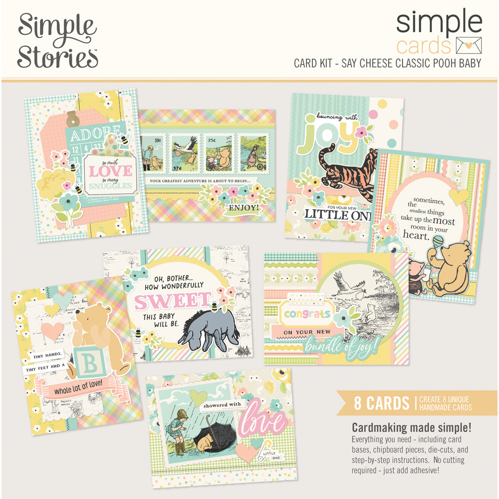 Say Cheese Classic Pooh Baby . Simple Cards Card Kit