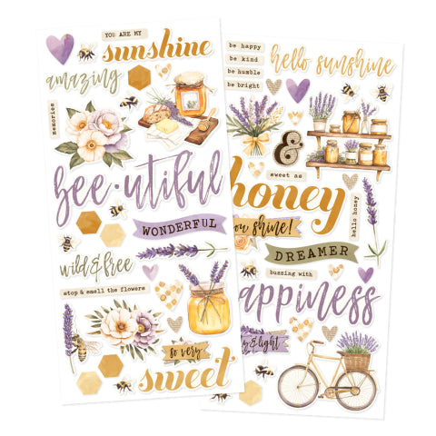 Simple Vintage Lavender Fields . Foam Stickers