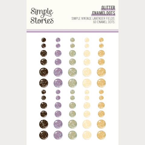 Simple Vintage Lavender Fields . Glitter Enamel Dots