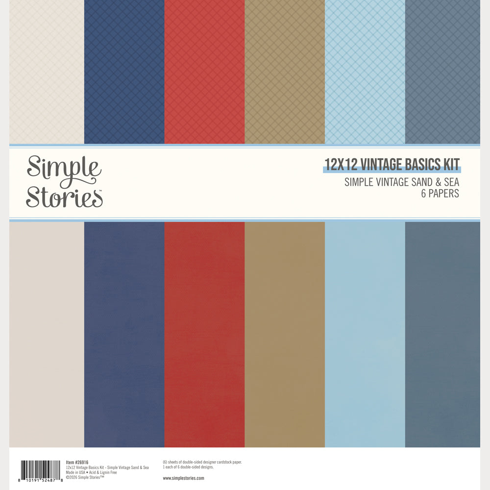 12x12 Simple Vintage Sand & Sea . Vintage Basics Kit