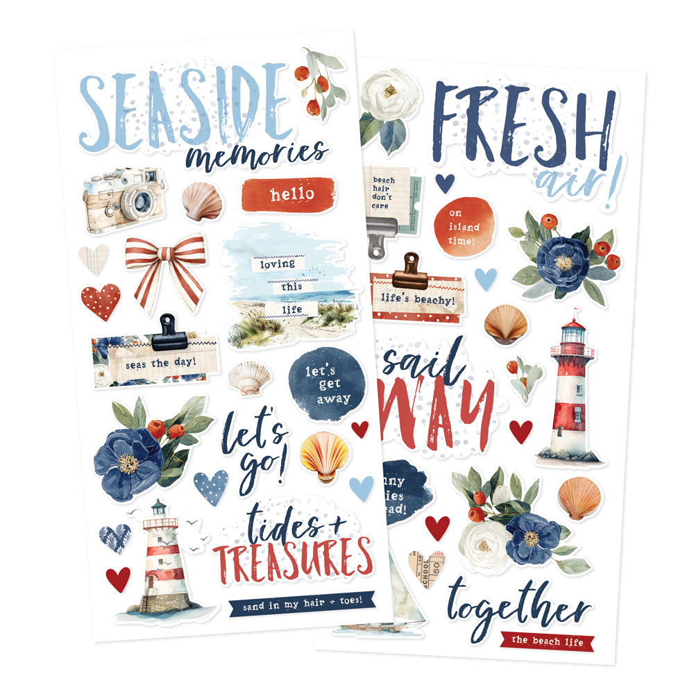 Simple Vintage Sand & Sea . Foam Stickers
