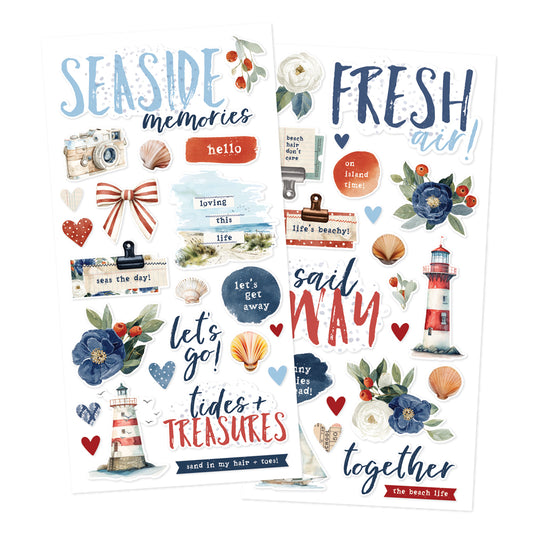 Simple Vintage Sand & Sea . Foam Stickers