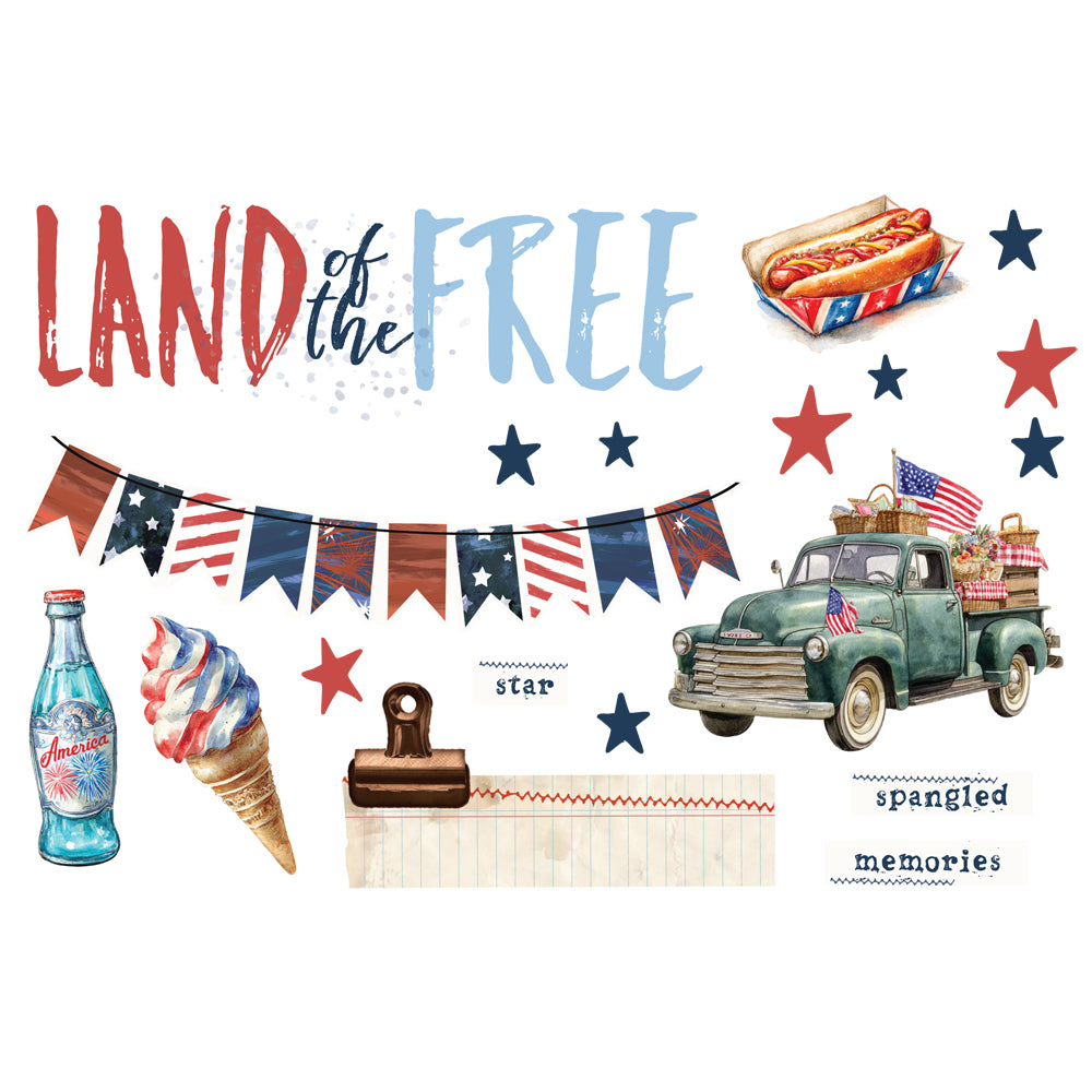Simple Vintage Land of the Free . Page Pieces