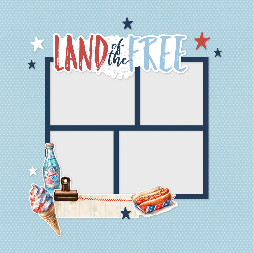 Simple Vintage Land of the Free . Page Pieces