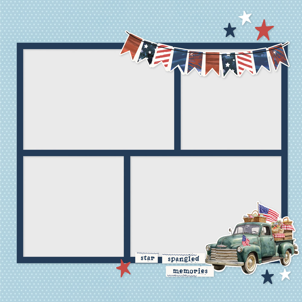 Simple Vintage Land of the Free . Page Pieces