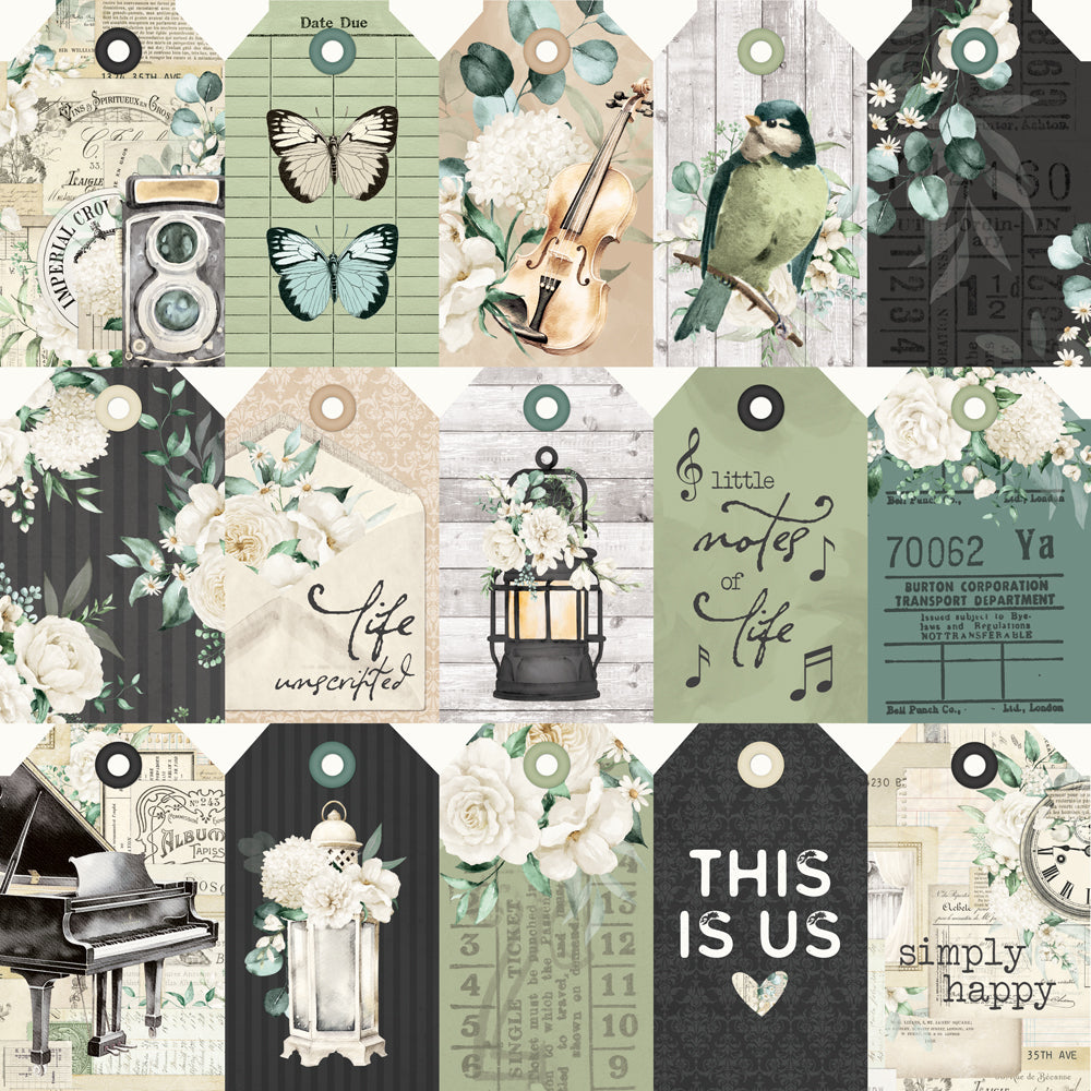 Simple Vintage Timeless Harmony . Tag Elements