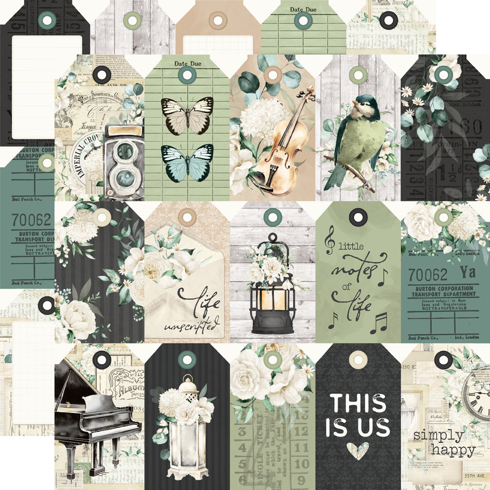 Simple Vintage Timeless Harmony . Tag Elements