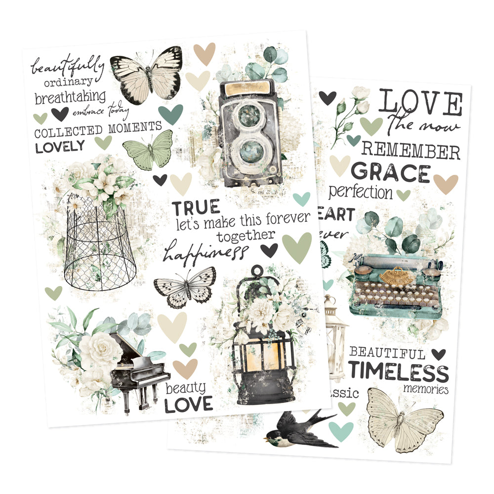 Simple Vintage Timeless Harmony . Rub Ons