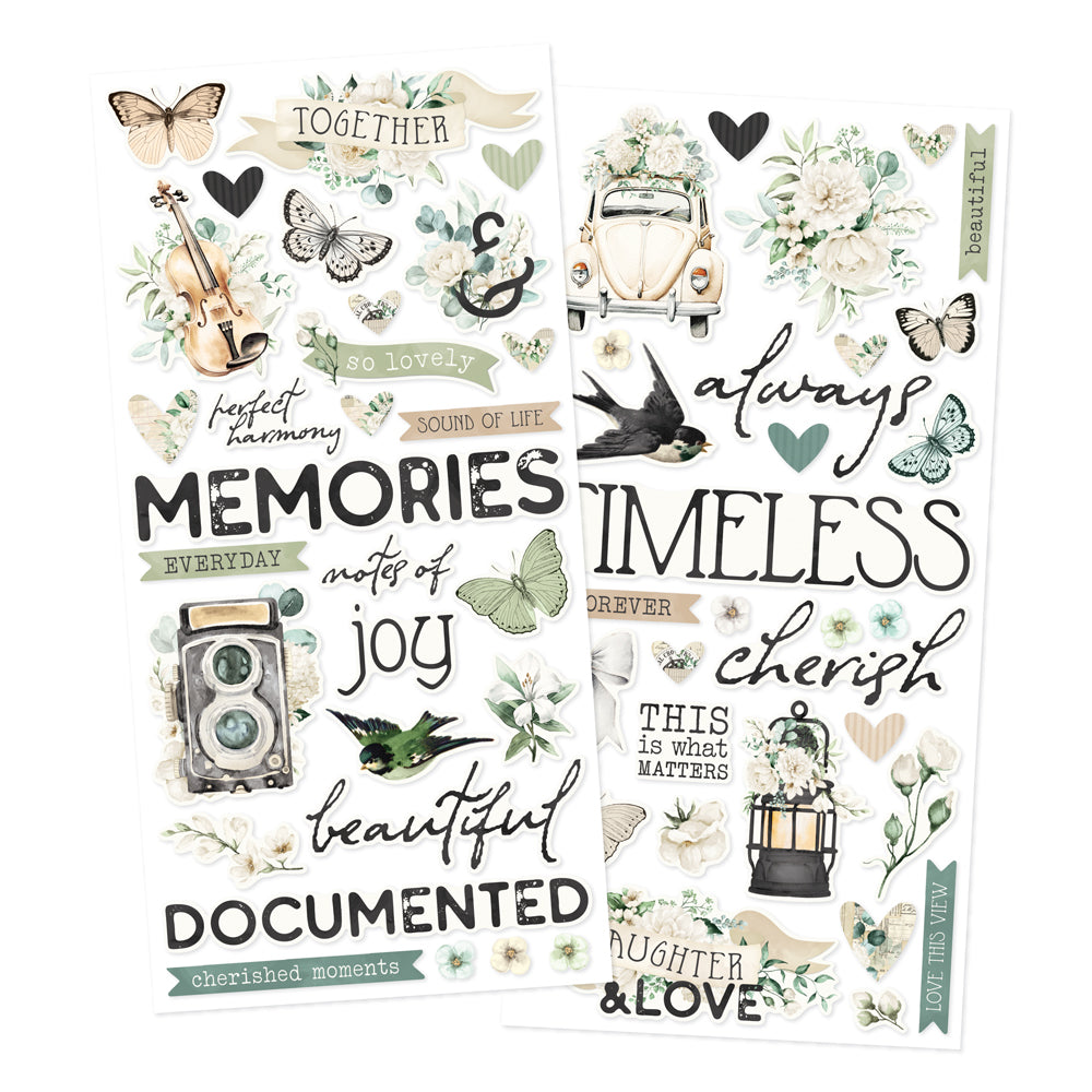 Simple Vintage Timeless Harmony . Foam Stickers