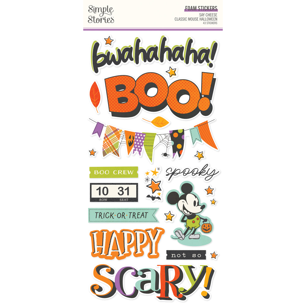 Say Cheese Classic Mouse Halloween . Foam Stickers