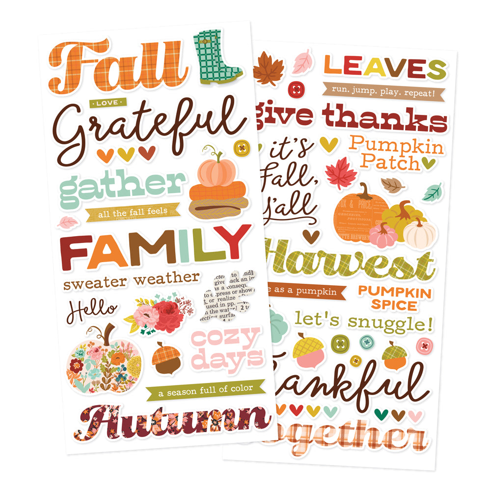 Pumpkins & Plaid . Foam Stickers