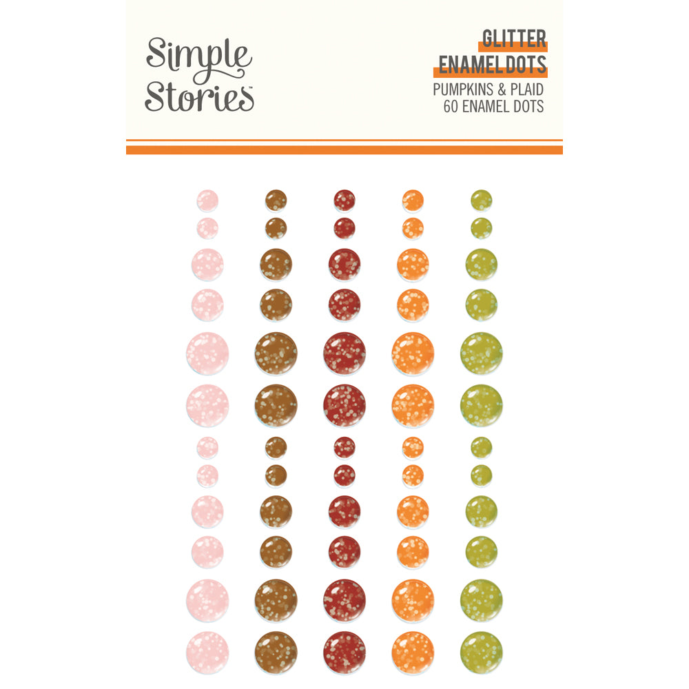 Pumpkins & Plaid . Glitter Enamel Dots