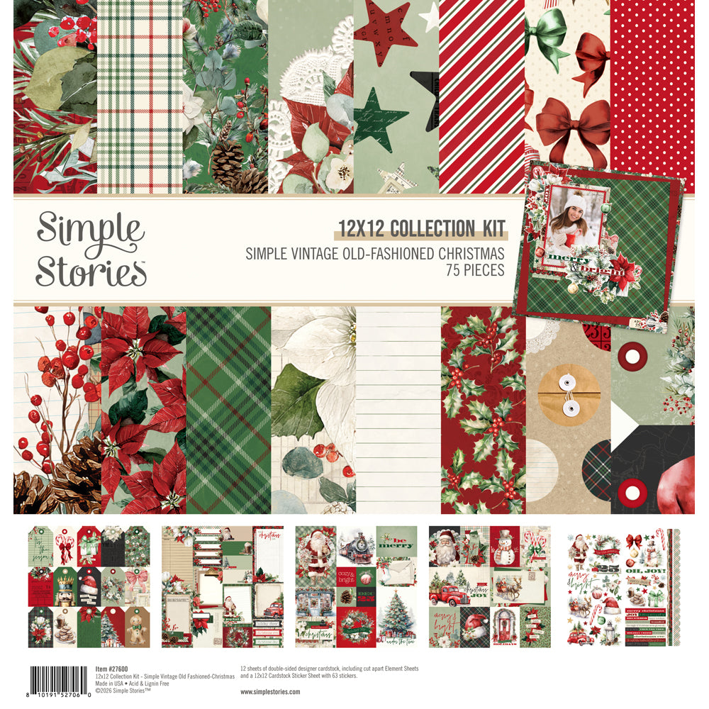 Simple Vintage Old-Fashioned Christmas . Collection Kit