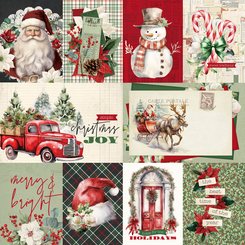 Simple Vintage Old-Fashioned Christmas . 3x4/4x6 Elements