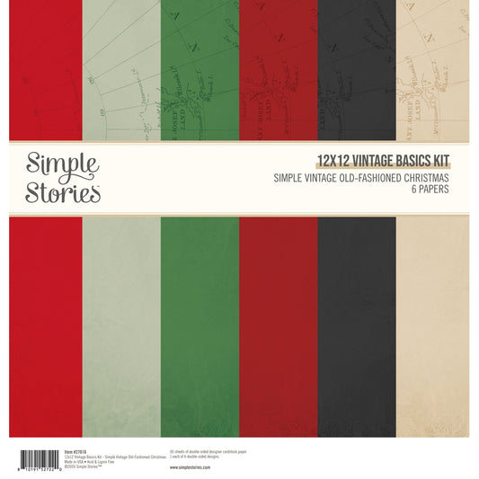 Simple Vintage Old-Fashioned Christmas . 12x12 Vintage Basics Kit