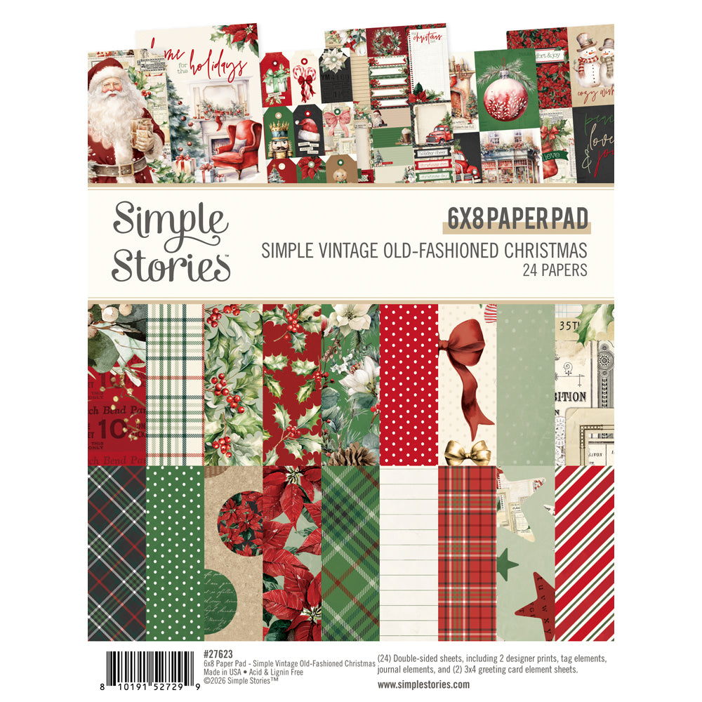 Simple Vintage Old-Fashioned Christmas . 6 x8 Paper Pad