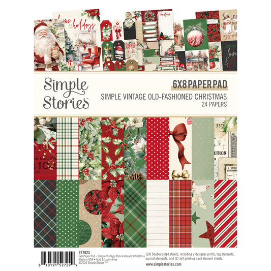 Simple Vintage Old-Fashioned Christmas . 6 x8 Paper Pad