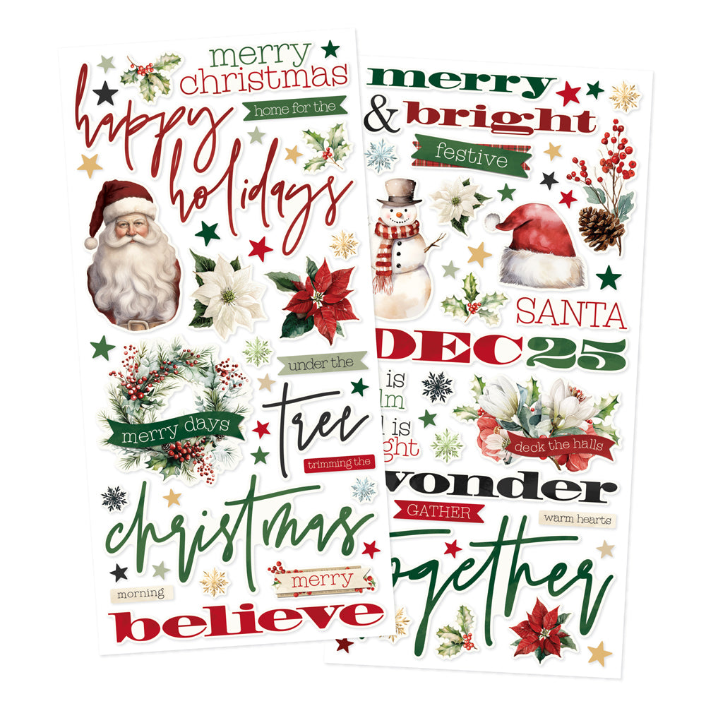 Simple Vintage Old-Fashioned Christmas . Foam Stickers