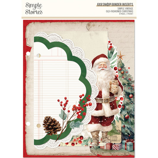 Simple Vintage Old-Fashioned Christmas . Sn@p! 6x8 Binder Inserts