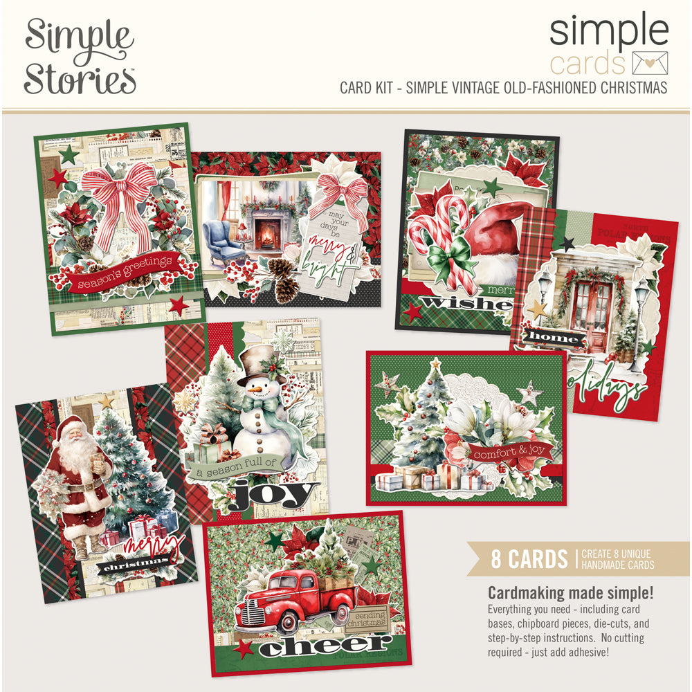 Simple Vintage Old-Fashioned Christmas . Simple Cards Card Kit