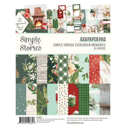 Simple Vintage Evergreen Memories . 6x8 Paper Pad
