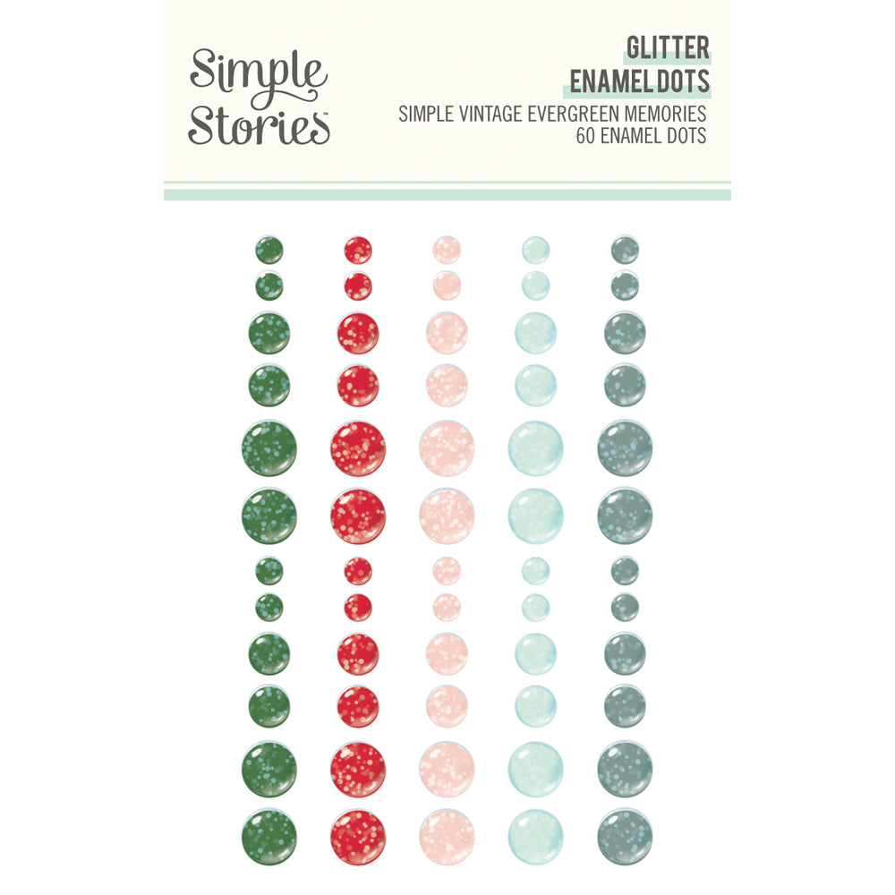 Simple Vintage Evergreen . Glitter Enamel Dots