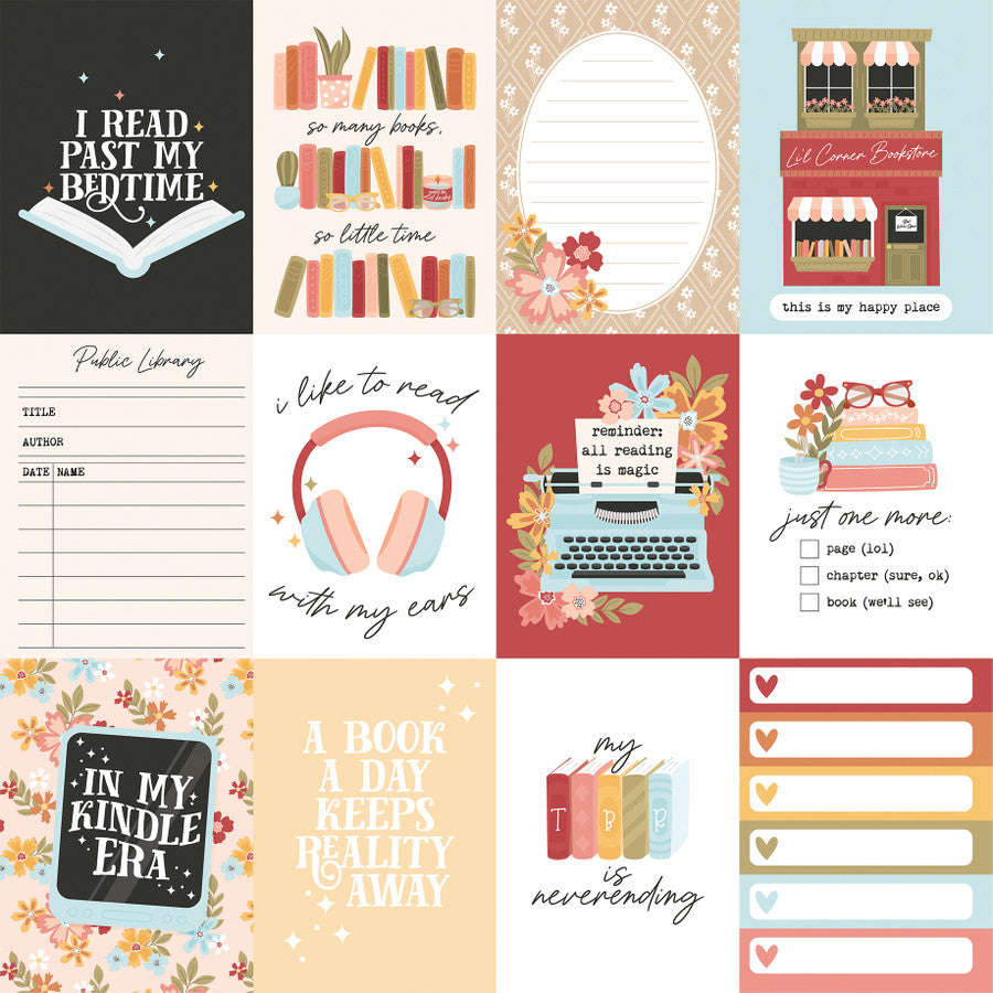 Bookish . 3x4 Journaling Cards