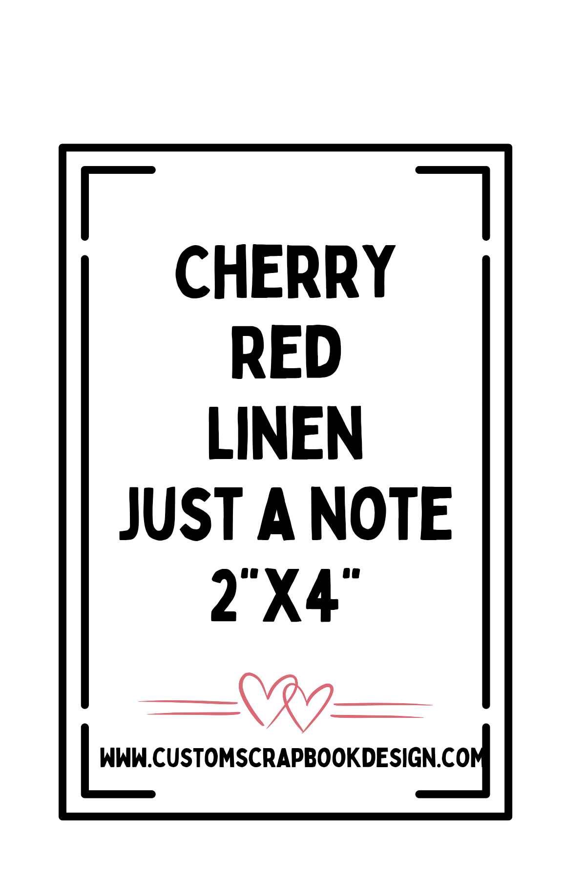 Cherry Red Just a Note 2" x 4" Pkg of 20 . Linen Cardstock
